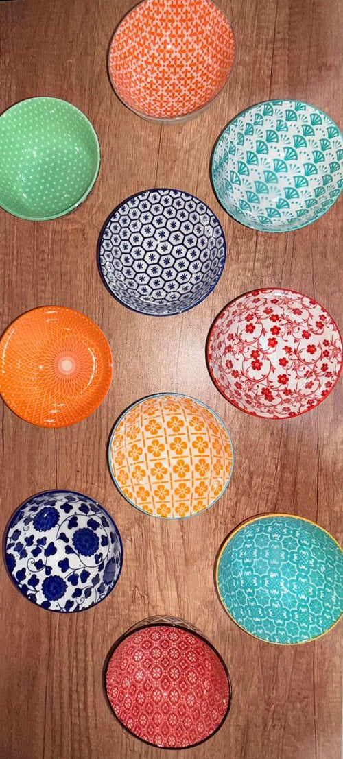 Set of 10 Porcelain Bowls